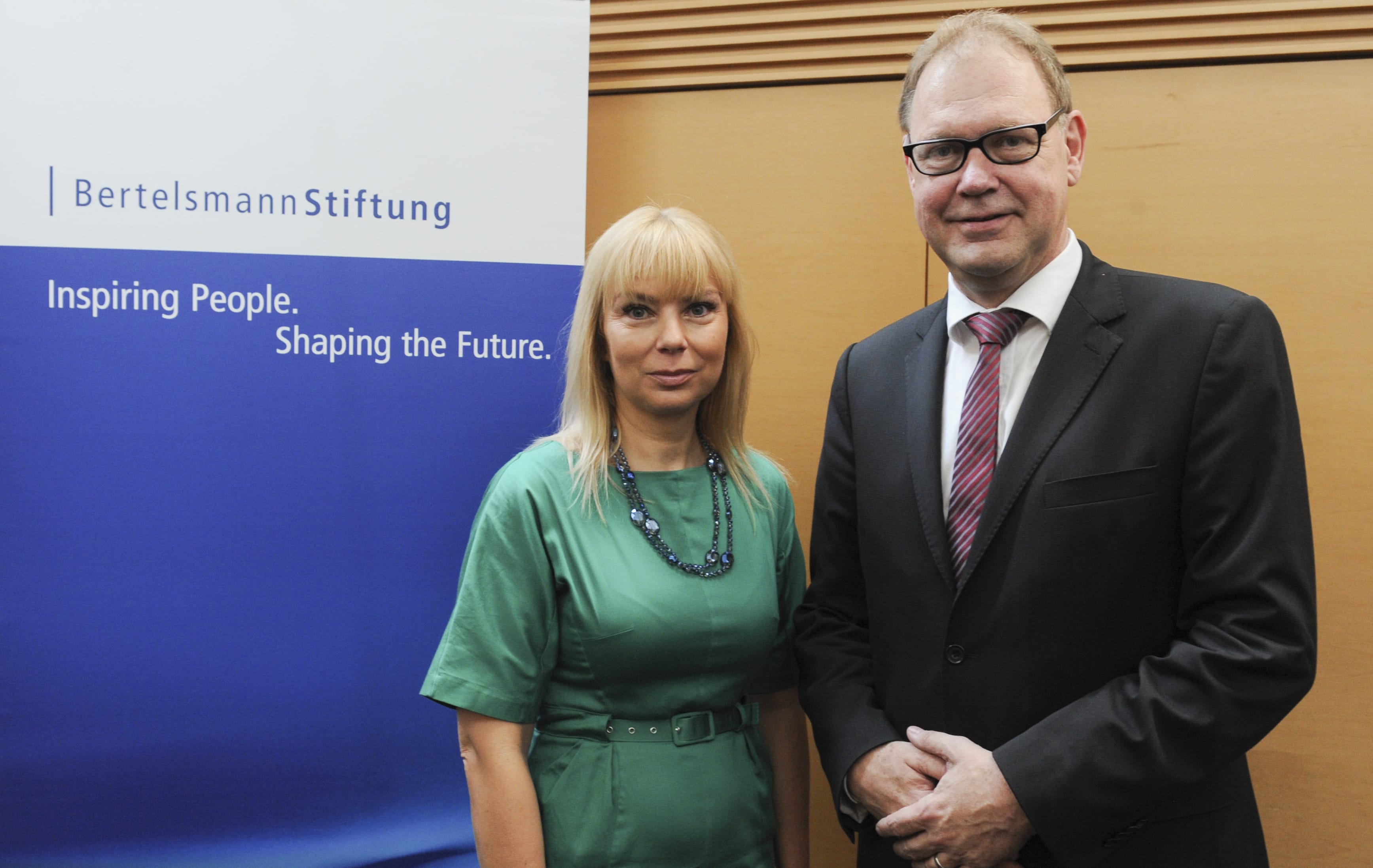 EU Commissioner Elżbieta Bieńkowska and Bertelsmann Stiftung Chairman Aart De Geus