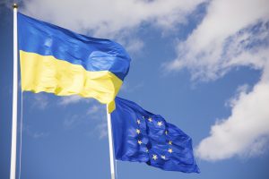 Ukraine EU flags