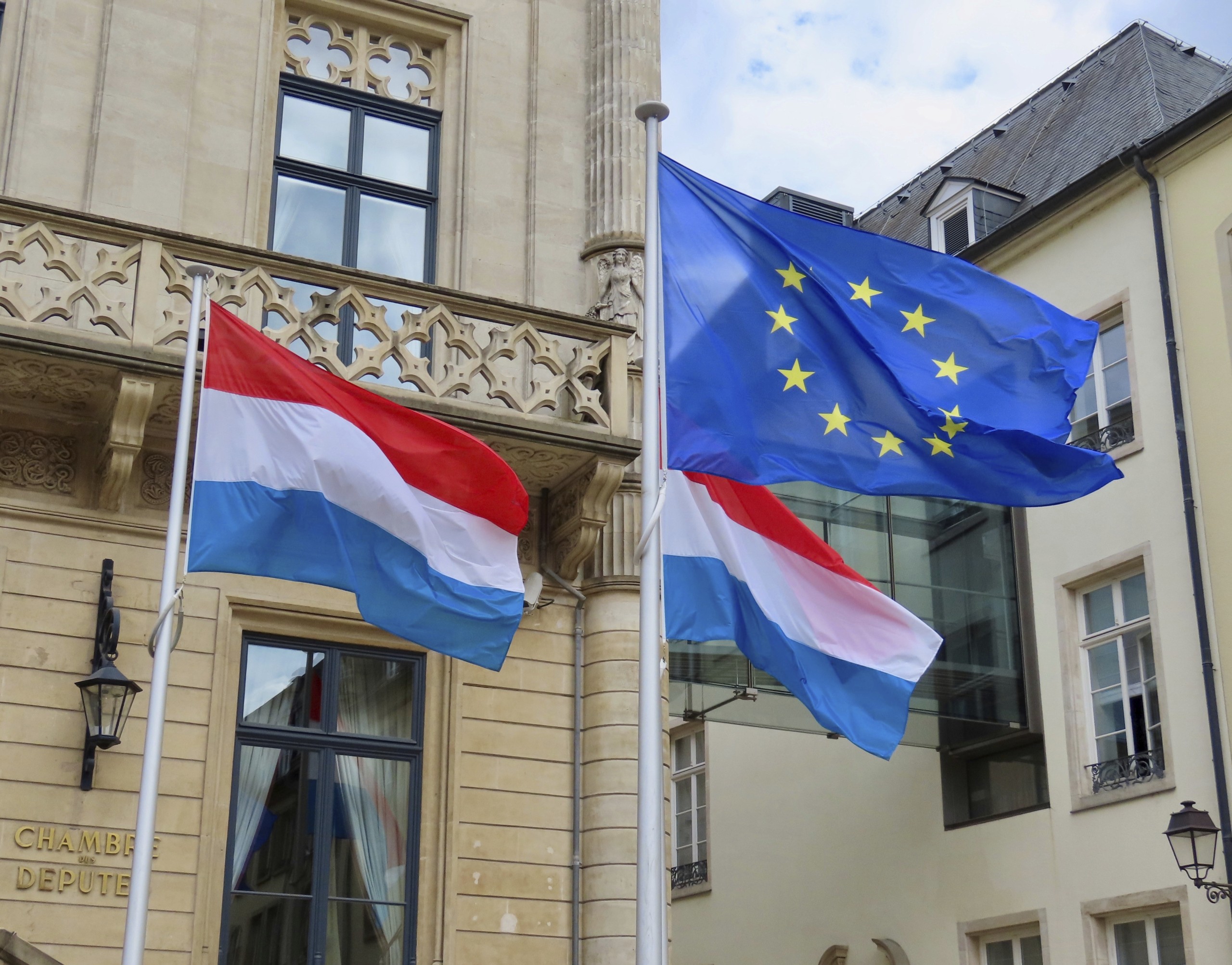 EU and Luxembourg flags