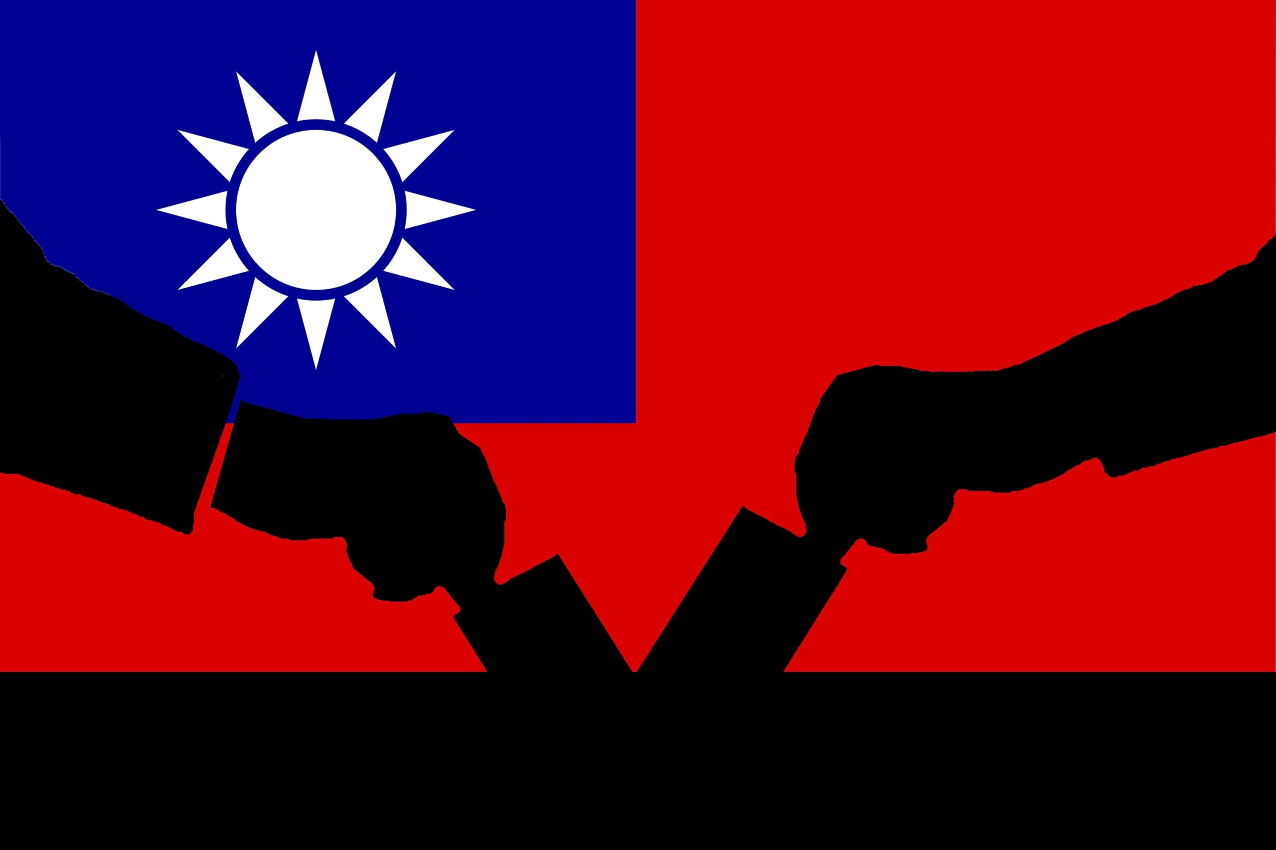 Taiwan,Flag,And,Election,Vote,Silhouette,Combination.,Describe,The,Election