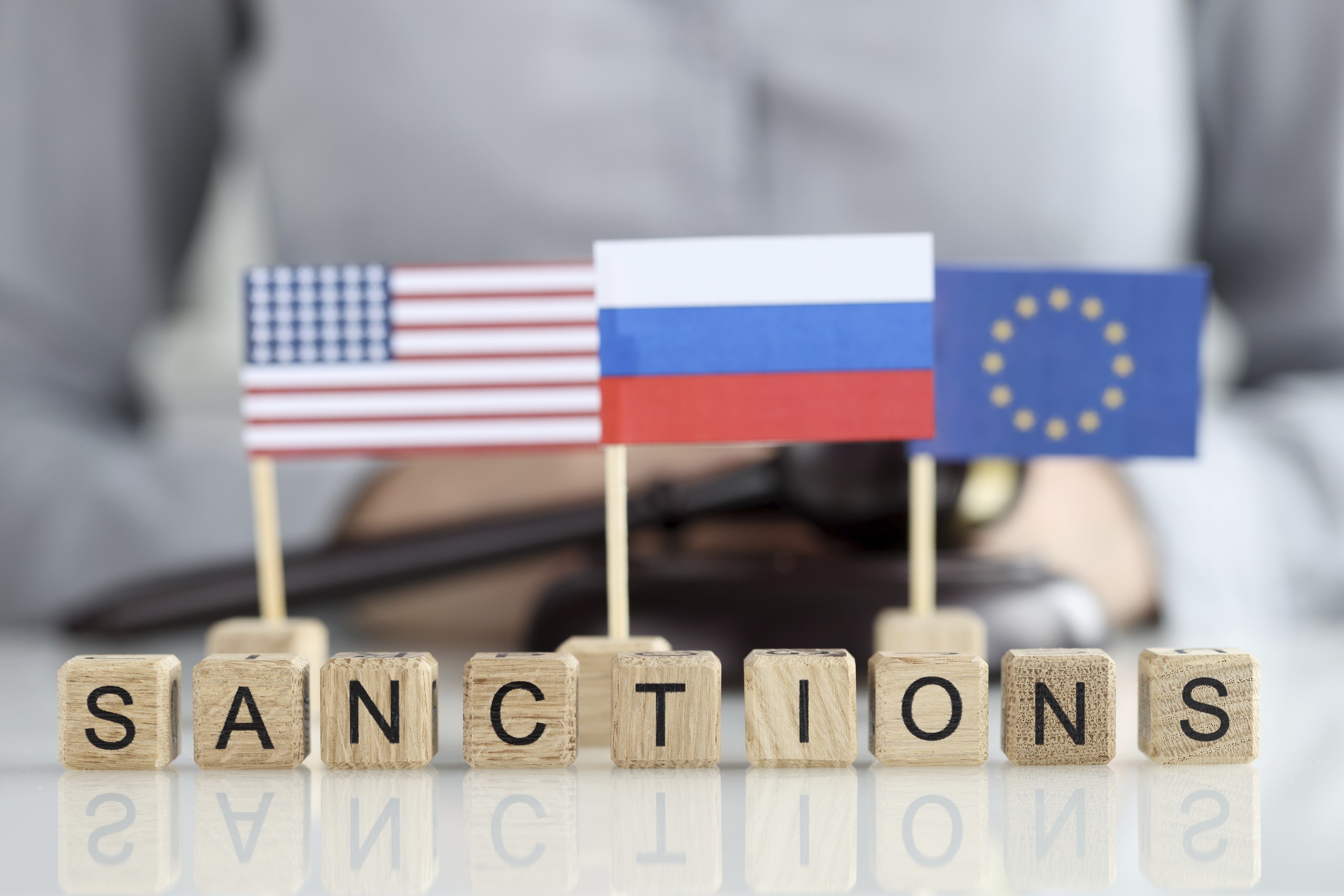 russia sanctions flags